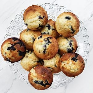 Muffins med blåbær