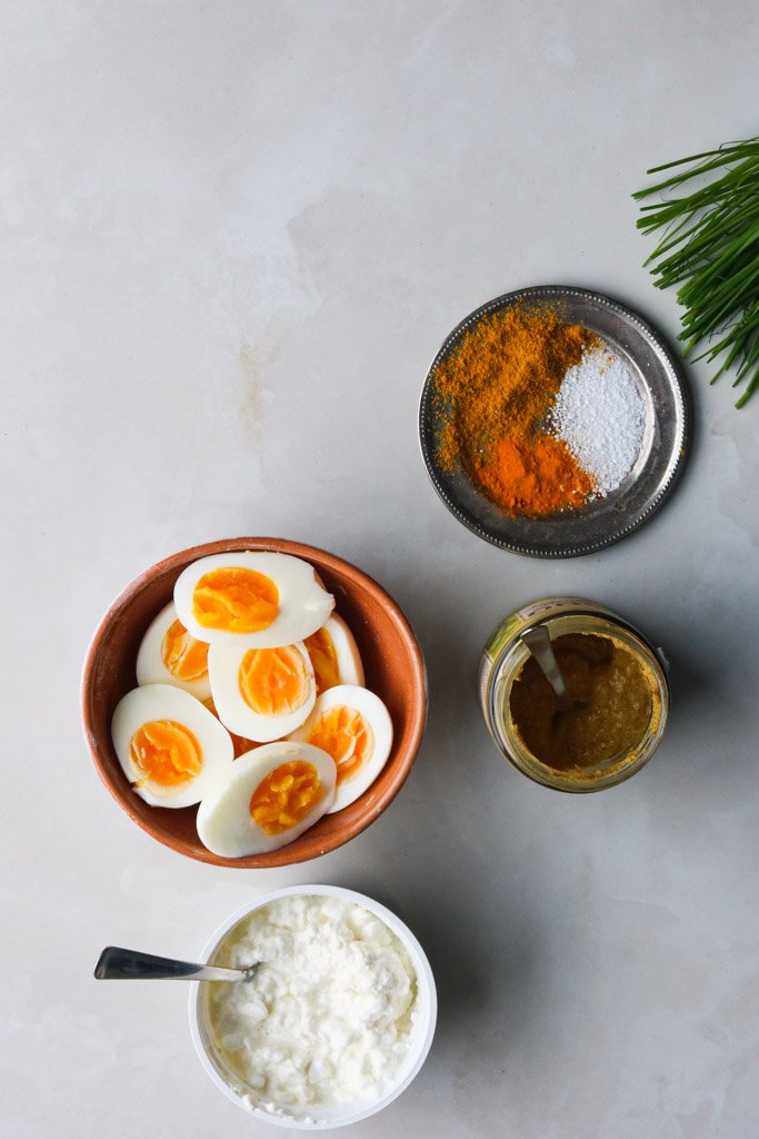 Ingredienser til æggesalat