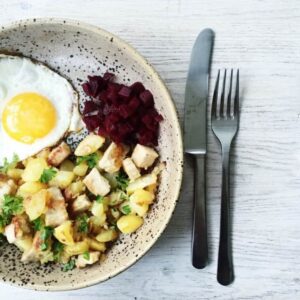 Biksemad med spejlæg